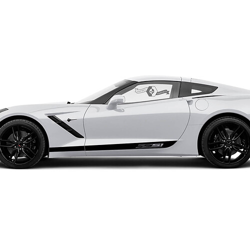 2x Chevrolet Corvette Side Doors Logo Z51 Solid Stripe Vinyl -Aufkleber