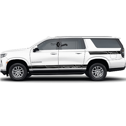 Paar Chevrolet Suburban Seitenschwellerstreifen Linien Türen Bett Vinyl Aufkleber Sticker
