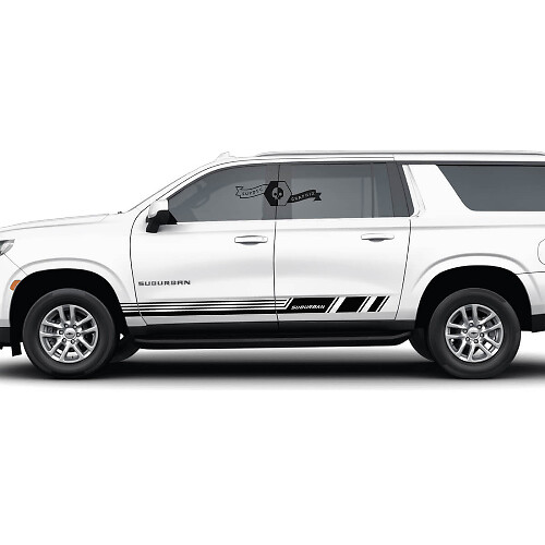 Paar Chevrolet Suburban Seitenstreifen Linien Türenverkleidung Vinyl Aufkleber Sticker
