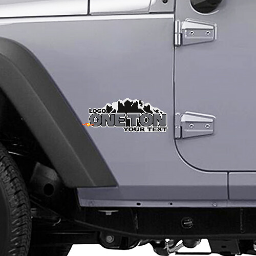 ONE TON Seiten-Vinylaufkleber für Jeep Wrangler Rubicon