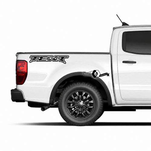 Individuell gestalteter Textkontur-Trim-Logo-Seitenbetten-Grafik-Aufkleber-Satz Paar für Musclecar Ranger Power Truck