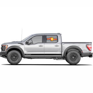 Paar Ford F-150 Raptor SHELBY 2022 2023+ Seitentüren Linien Grafikset Logo Streifen Aufkleber
