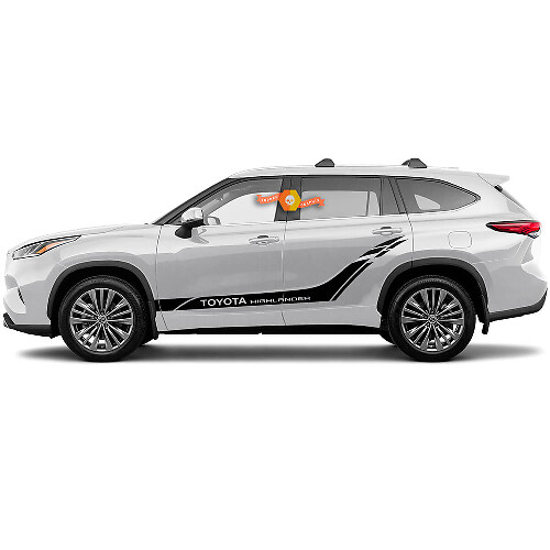 Paar Toyota 2020 Highlander Türen Bett Zierleiste Aufkleber Grafik Aufkleber Seitenstreifen Kit
