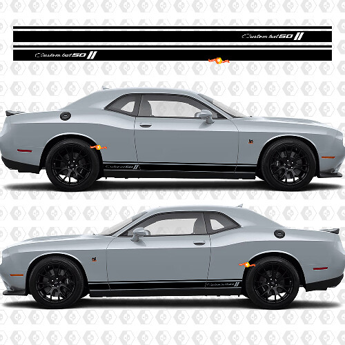 50. Jubiläums-Streifen als Rocker Panel Vinyl-Aufkleber für Dodge Challenger