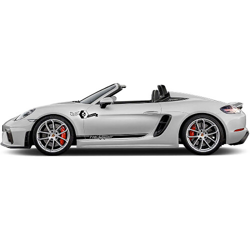 Marken-Door Side Stripes Vinylaufkleber-Set für Porsche 718 Spyder 2022