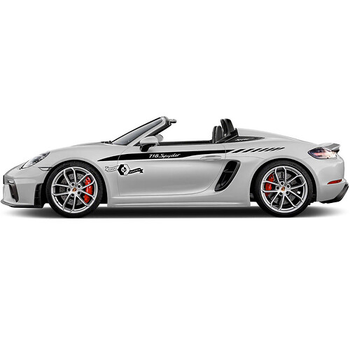 2 Porsche 2022 Porsche 718 Spyder Doors Body Up Side Stripes Kit Aufkleber