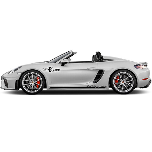 2 Porsche 2022 Porsche 718 Spyder Rocker Panel Logo Side Stripes Kit Aufkleber