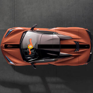2020 2022 2023 Chevrolet Corvette C8 Stingray Neue Streifen für Motorhaube, Dach und Rückseite, Corvette-Logo-Aufkleber, Streifen
