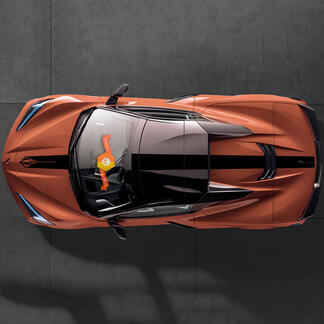 2020 2022 2023 Chevrolet Corvette C8 Stingray Motorhaube Dach Heckstreifen Corvette Logo Aufkleber Streifen
