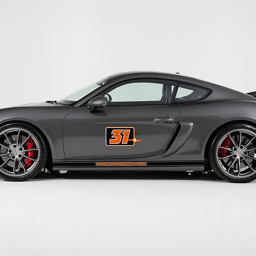 Paar Porsche 911 Seitnummer Decal Rocker Panel Stripes Türen Kit Aufkleber - 3 Farben
