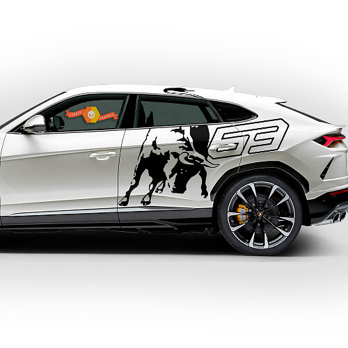 Paar Lamborghini Urus 2021 2022 2023 Seitentüren Wrap Logo Splash Vinyl Aufkleber Grafiken
