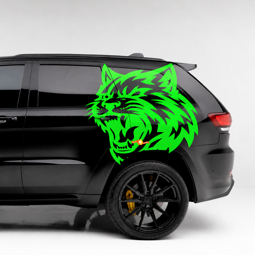Paar seitliche Vinyl-Aufkleber mit individuellem Katzenkopf für Jeep Grand Cherokee Trackhawk SRT Hellcat