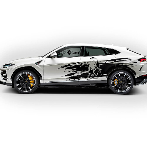 Paar Lamborghini Urus 2021 2022 2023 Seitentüren Folie Zerstörtes Logo Splash Vinyl Aufkleber Grafiken
