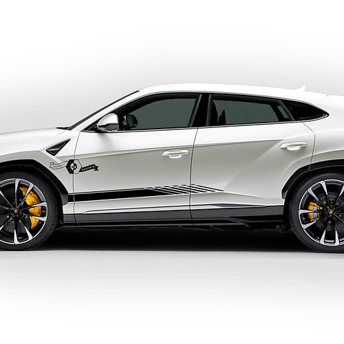 Paar Lamborghini Urus Seitentüren Streifen geneigt Vinyl Aufkleber Aufkleber Grafiken
