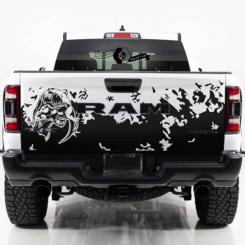 T-Rex isst Schlammspritzer Heckklappen-Vinylaufkleber für Dodge Ram TRX