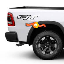 Paar 2023 RAM 1500 LARAMIE G/T und REBEL G/T Bed Side Logo Vinyl Aufkleber Aufkleber Grafiken
 2