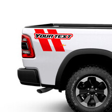 Benutzerdefinierter Text Doppelte Streifen Seitenwand Vinylaufkleber für Dodge Ram 1500_2