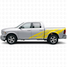 Mud Splash Custom Text Seitlicher Vinyl-Aufkleber Satz für Dodge Ram 1500 Rebel_5