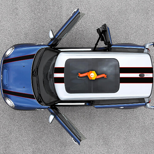 Duales Racing Motorhauben- und Dachvinyl-Aufkleber für MINI Cooper 2007-2013