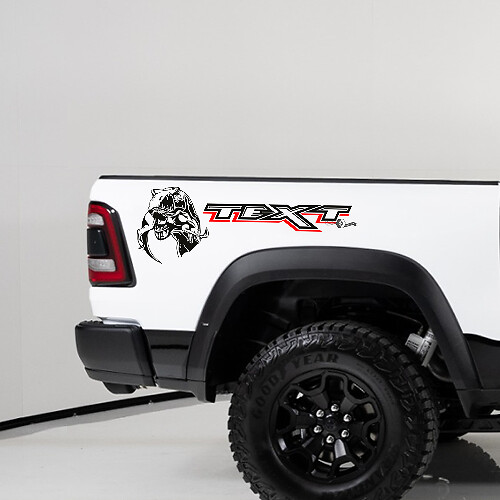 2x Dodge Ram TRX 2023 TRX Eating power truck Bed Side with Red line Truck Vinyl Sticker Decal Graphic

