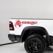 2x Dodge Ram TRX 2023 TRX Eating power truck Bed Side with Red line Truck Vinyl Sticker Decal Graphic
_3