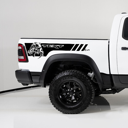 TRX-Style Custom Text Aufkleber-Kit für die Seitenwand des Bettes für Dodge Ram 1500 TRX Rebel