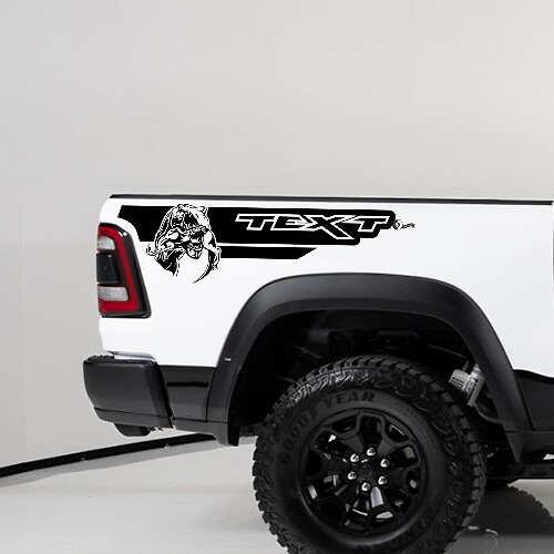 TRX Style Individuelle Text Heckseitenstreifen Vinyl-Aufkleber für Dodge Ram 1500