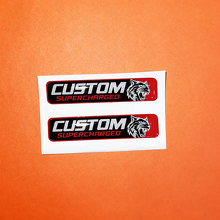 Hellcat Style Supercharged Red Black Custom Cat Domed Inlay Pair — Vinylaufkleber (Funkschlüssel) für Dodge Challenger_2