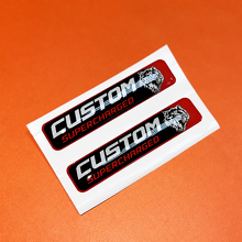 Hellcat Style Supercharged Red Black Custom Cat Domed Inlay Pair — Vinylaufkleber (Funkschlüssel) für Dodge Challenger_3