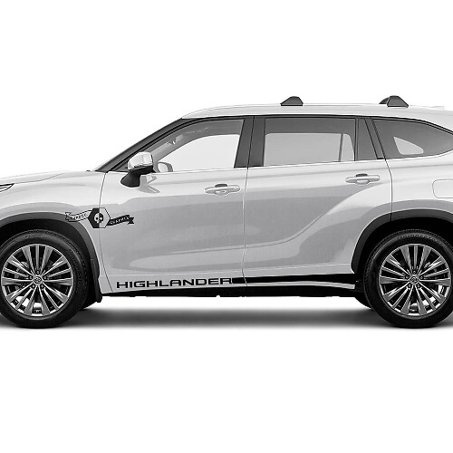 Paar Toyota 2020 Highlander Türen Bettseite schmaler Schweller-Aufkleber Grafik-Aufkleber Seitenstreifen-Kit
