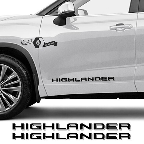 Paar Toyota 2020 Highlander Doors Decal Graphic Sticker Side Kit
