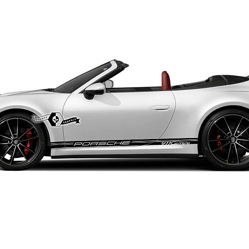 Porsche Schriftzug Seitenstreifen Vinyl-Aufkleber Set für Porsche 911 Carrera