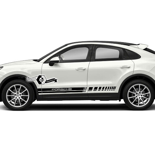 Porsche Cayenne S GTS Turbo Turbo Seitenstreifen Türen Schweller Aufkleber Linien Sticker 2003 -- 2023 vorhanden
