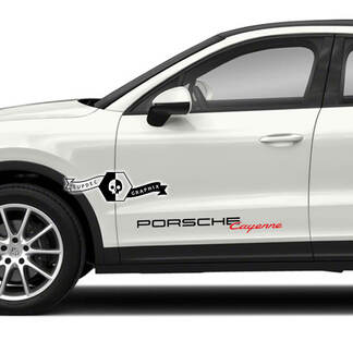 2 Porsche Cayenne Seitentüren-Kits, Logo-Aufkleber, Aufkleber, 2 Farben
