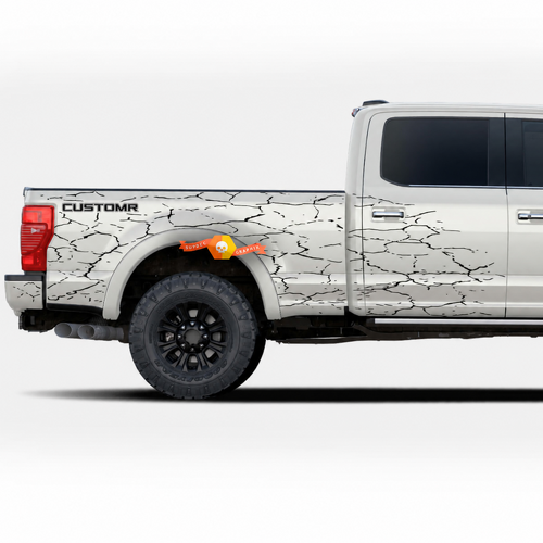 CUSTOMR Rissiges Tür- und Laderaumabdeckungs-Kit Vinylaufkleber für Ford F-250 F-350