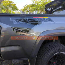 Paar TRD Tacoma im Raptor Lines Stil Bettseite mit Vintage Farbstreifen Vinyl Aufkleber Kit Aufkleber für Toyota Tacoma 16-23
 2