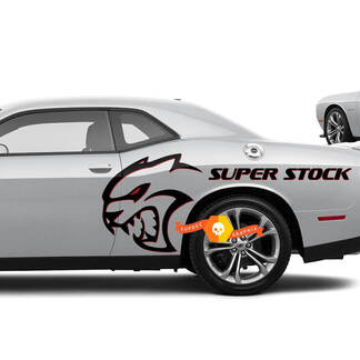 Zwei Farben Hellcat Red Eye Super Stock Side Decals Aufkleber für Dodge Challenger Redeye oder Charger
