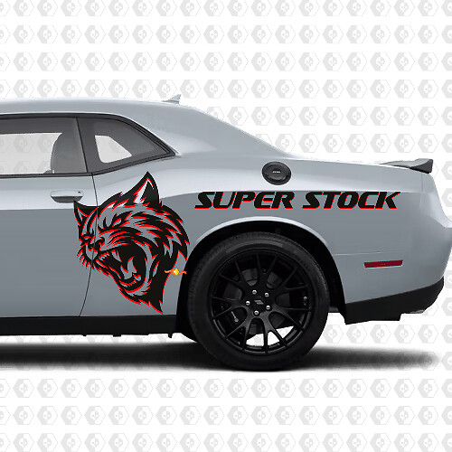 Wildcat Super Stock Seiten-Vinyl-Aufkleber-Kit für Dodge Challenger oder Charger