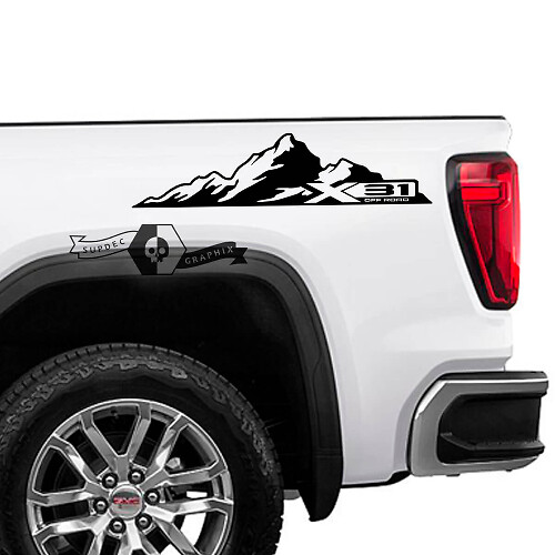 X31 Offroad Mountain Side Vinylaufkleber für 2023 GMC Sierra 1500