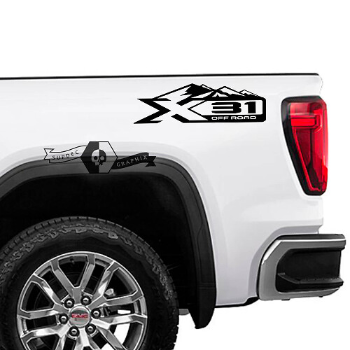X31 Off Road Mountain Style Seiten-Vinylaufkleber für GMC Sierra 1500