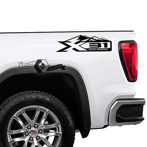 X31 Off Road Mountain Style Seiten-Vinylaufkleber für GMC Sierra 1500