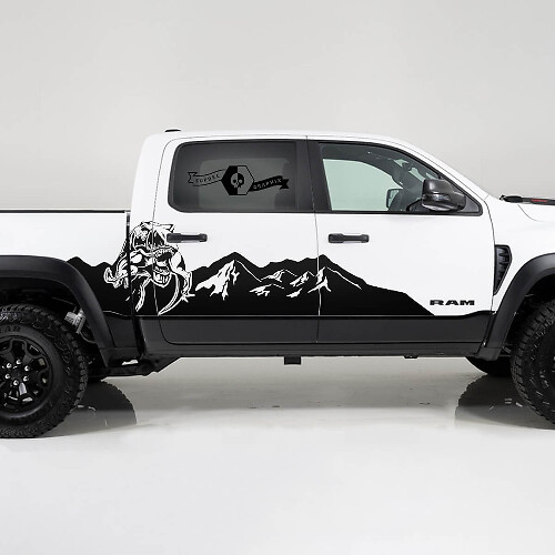 TRX Mountains Range Seitlicher Vinyl-Aufkleber-Satz für Dodge Ram Rebel TRX 1500 2021+