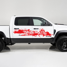 Benutzerdefinierter Text Zerstörter Stil Seiten-Vinylaufkleber für Dodge Ram 1500_2