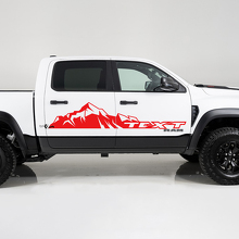 Großer Berg & benutzerdefinierter Text Seiten-Vinylaufkleber für Dodge Ram 1500_2