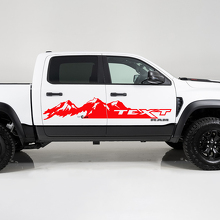 Bergkette & Custom Text Seitenvinylaufkleber für Dodge Ram 1500_3