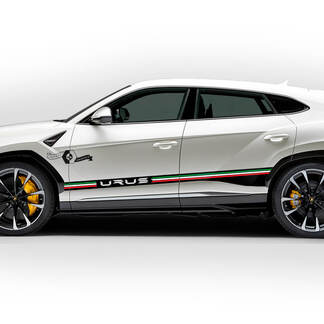 Paar Lamborghini Urus 2021 2022 2023 Seitentüren Logo Streifen Italienische Flagge Vinyl Aufkleber Aufkleber Grafiken
