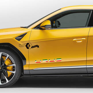 Paar Lamborghini Urus 2021 2022 2023 Seitentüren Logo Italienische Flagge Vinyl Aufkleber Aufkleber Grafiken
