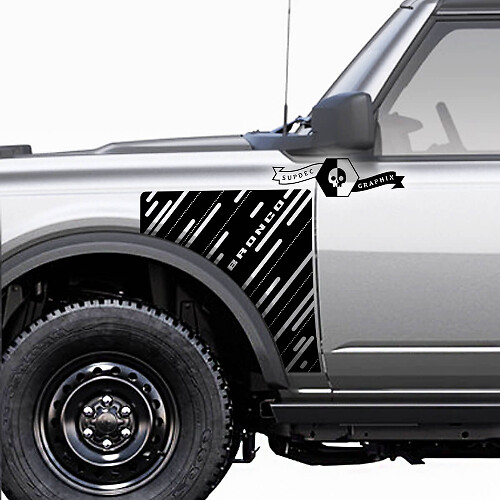 Paar Ford Bronco Everglades Style Seitenteil Vinyl Aufkleber Grafik Kit 3

