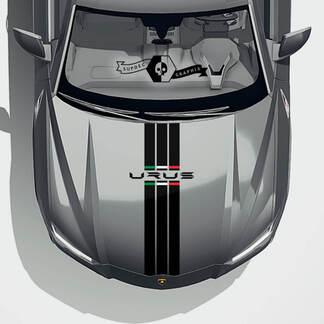 Lamborghini Urus 2021 2022 2023 + Motorhaube Italienische Flagge Vinyl Aufkleber Aufkleber Grafiken
