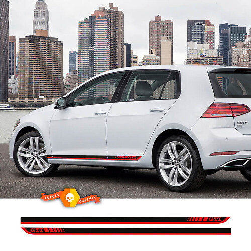 GTI Style Seitenschweller Vinyl-Dekoraufkleber für Volkswagen Golf GTI 2012-2019